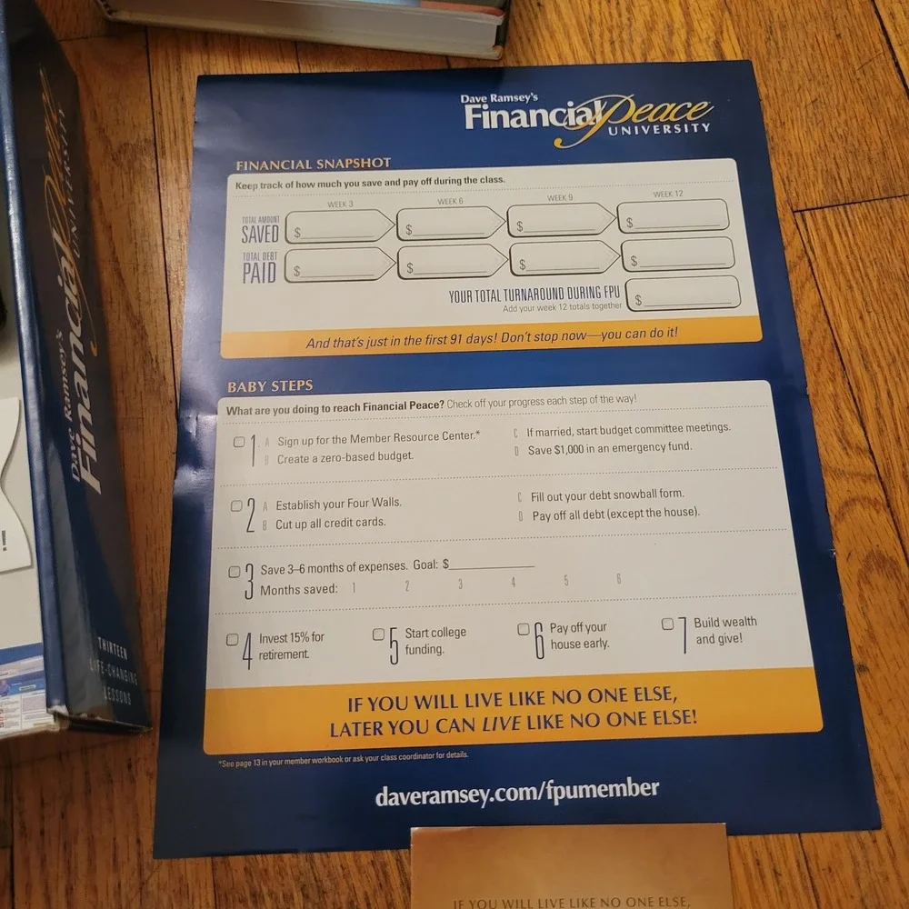 Dave Ramsey Financial Peace University Kit The Legacy Journey FPU Bundle Gift